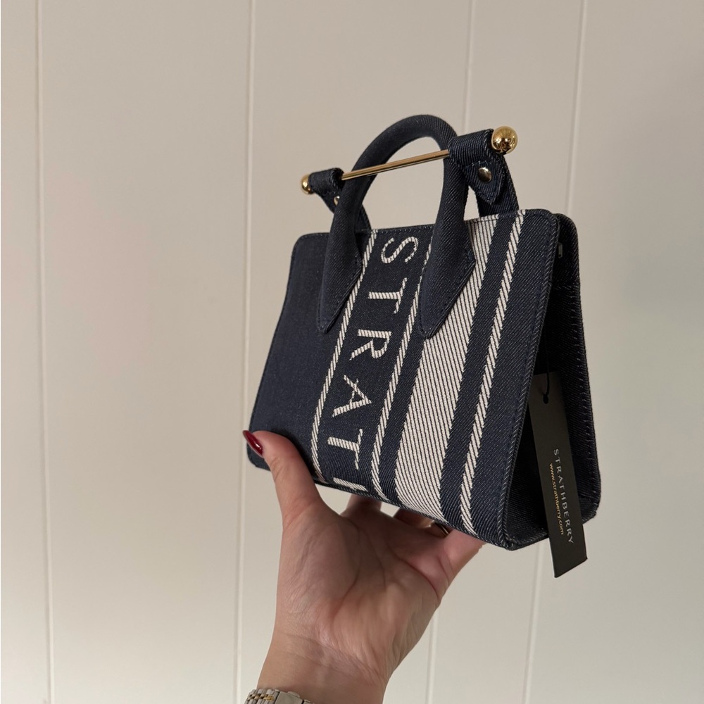 Strathberry Denim Nano Tote Bag - Picture 2 of 7